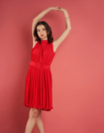 RED CHIFFON DRESS-1